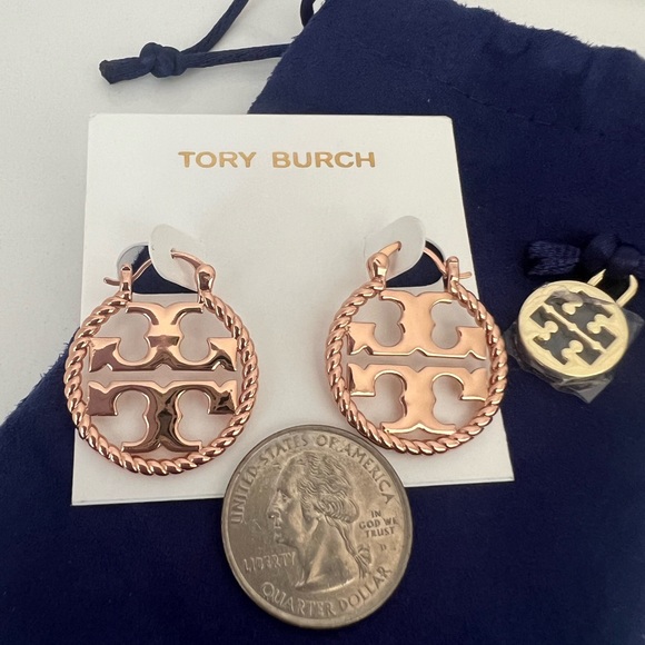 Rose/Gold TORY BURCH Hoop - Picture 8 of 16